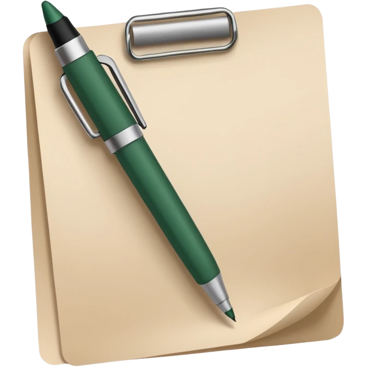 light beige paper with dark green pen, modern minimalism emoji