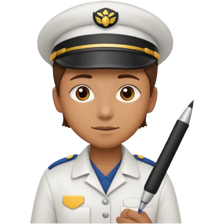 create a realistic emoji of a packaging woker with a protocol in his hand writing something down. emoji