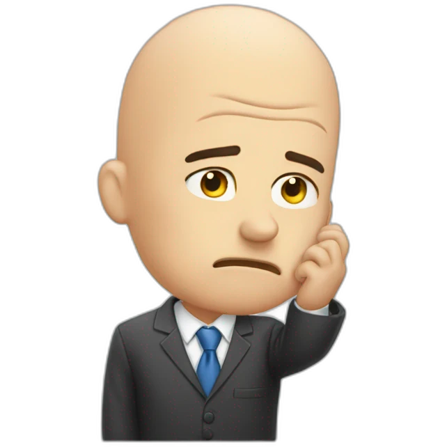  Bald facepalm in a suit emoji