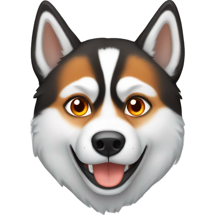 Husky with orange color emoji