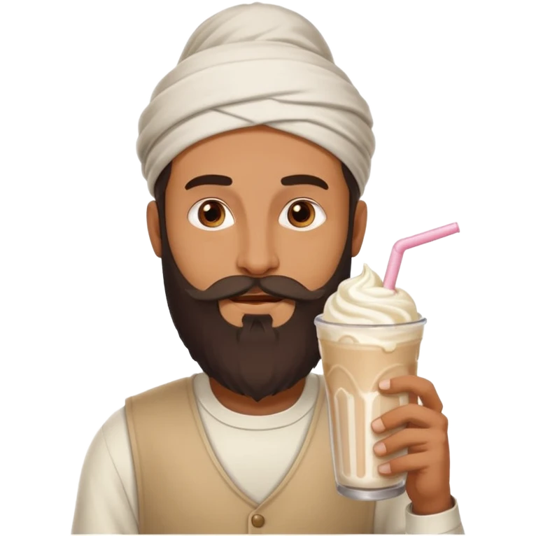 muslim man drinking milkshake emoji