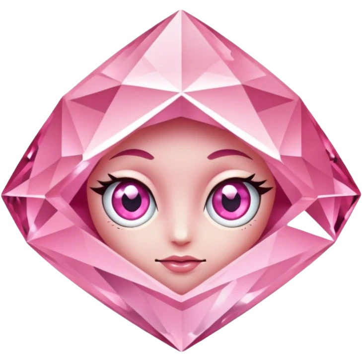 pink diamond with eyes but no face emoji
