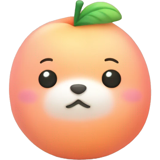 jellycat style, a fat cute peach emoji