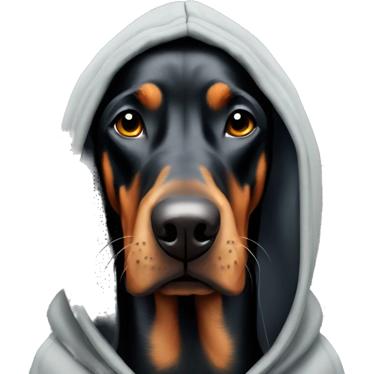 Doberman in a hoodie emoji