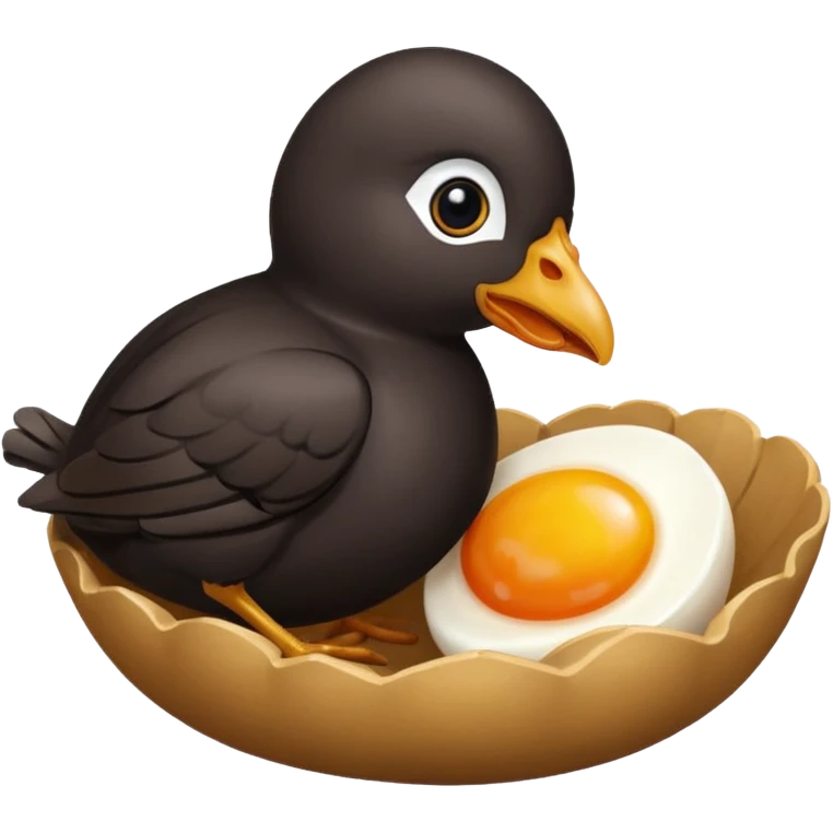Un poussin noir qui est dans sa coquille d’oeuf emoji