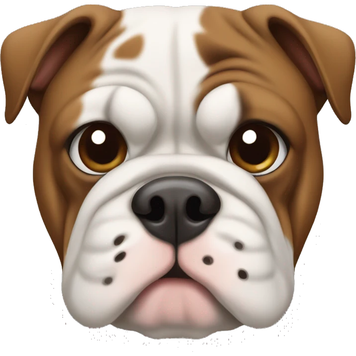 A bulldog brown and white emoji