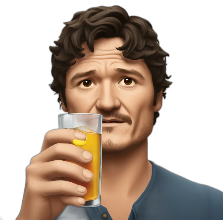 Pedro pascal drinking vodka emoji