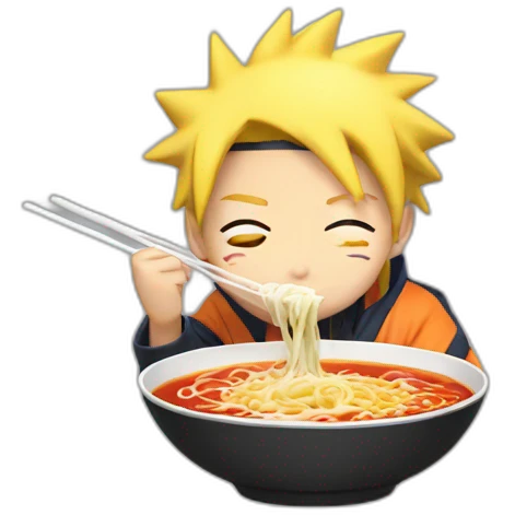 Naruto eating a ramen emoji