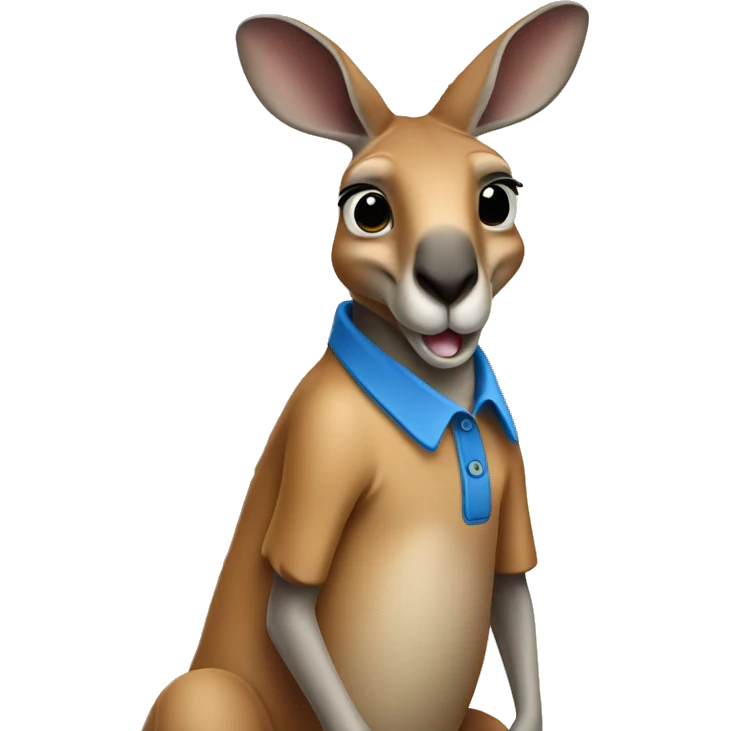 Kangaroo wearing a polo emoji