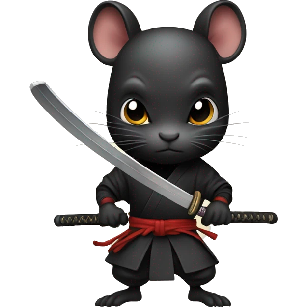 ninja black rat with katana emoji