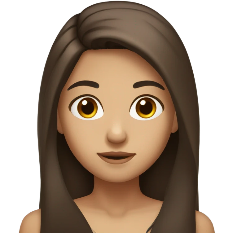 Brunette long haired girl with brown eyes emoji