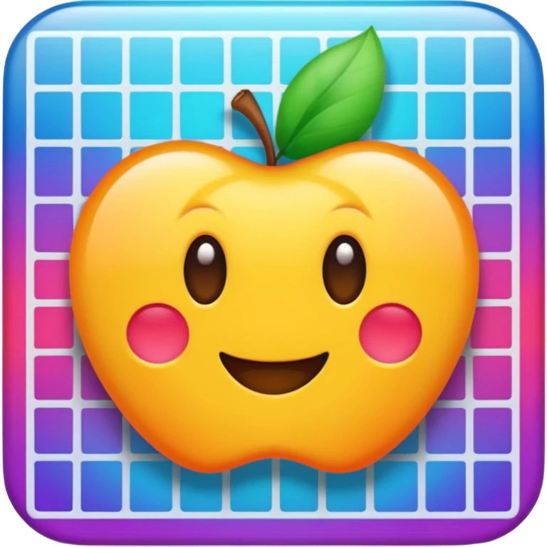overlapping images, one realistic and one digital grid emoji