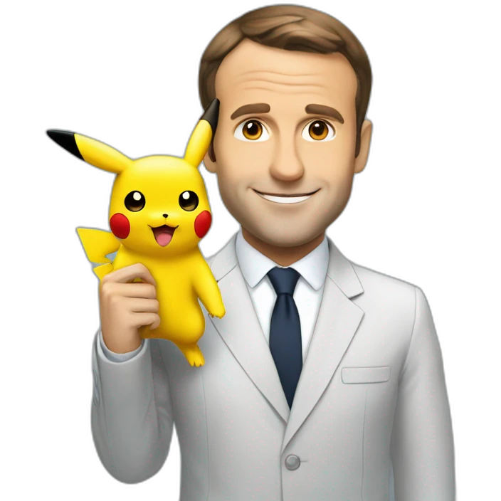 Macron avec pikachu emoji