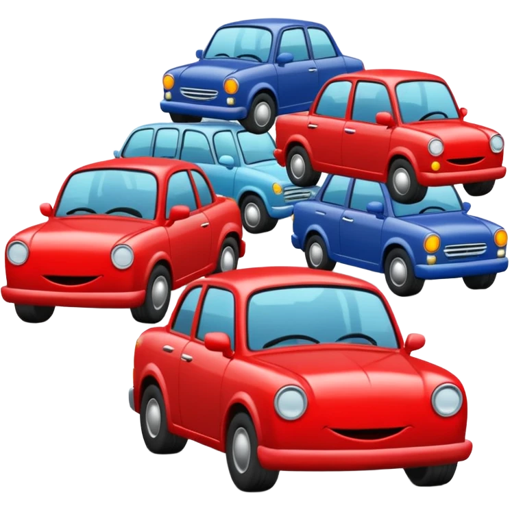 create a realistic emoji showing a logistic car in a trafic situation emoji