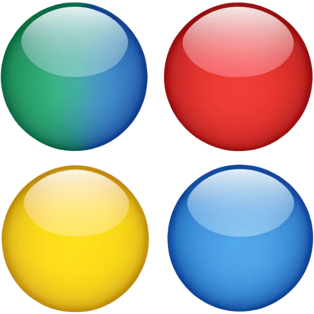 A set of four colorful dots in a row, each dot is a different color, simple and clean emoji