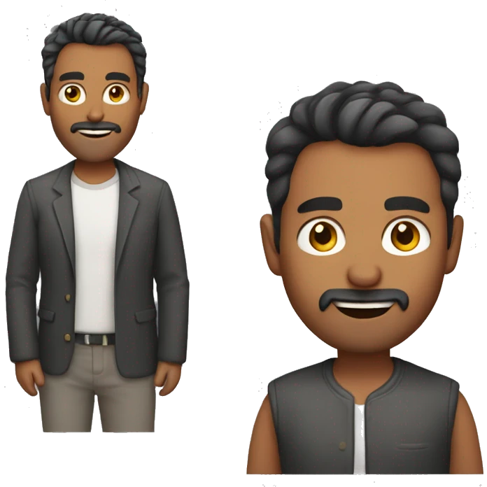 40-year-old Indian man with sal and pepper hair and stubble emoji