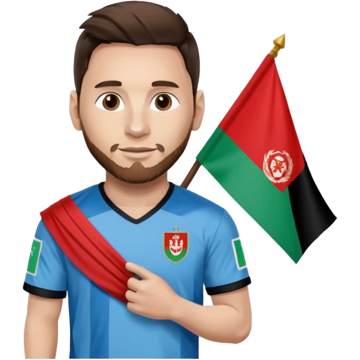 Messi mit Afganistan flagge emoji