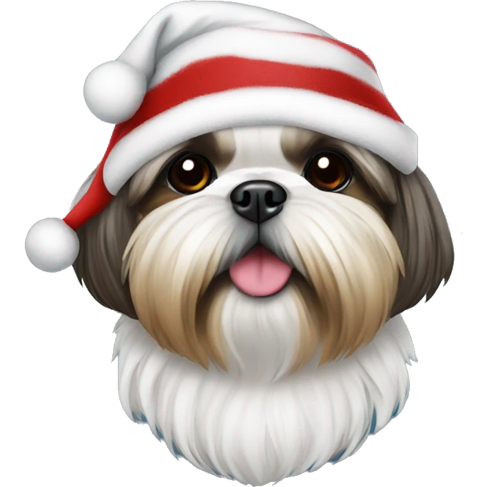 Shihtzu With Xmas Hat emoji