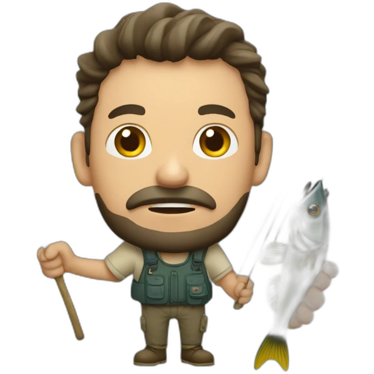 Pescador con trucha en la mano emoji