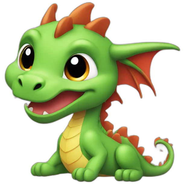dragon cute winky emoji