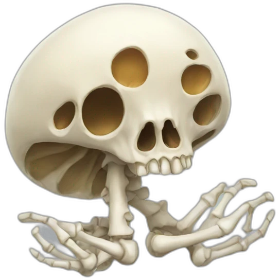cat skeleton mushroom emoji