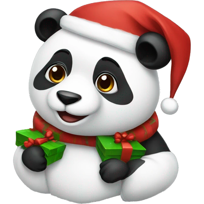 A Christmas panda  emoji