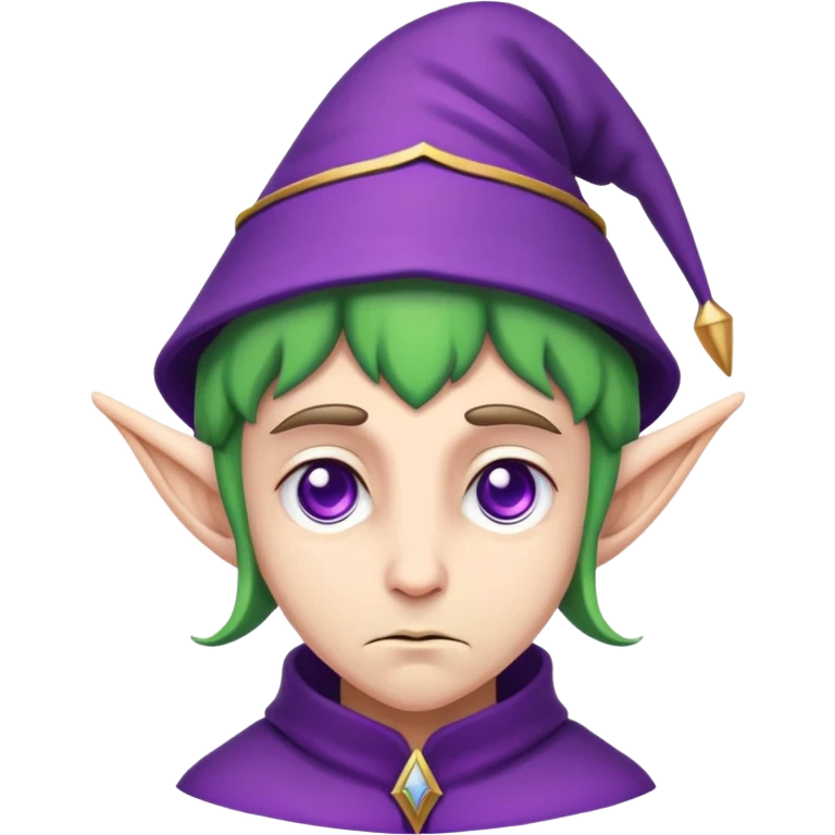 purple hat elf wizard sad emoji