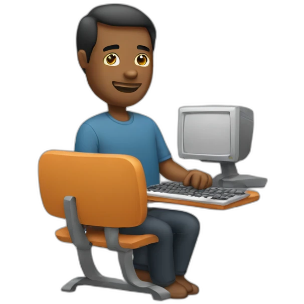 guy in love with his computer keyboard emoji