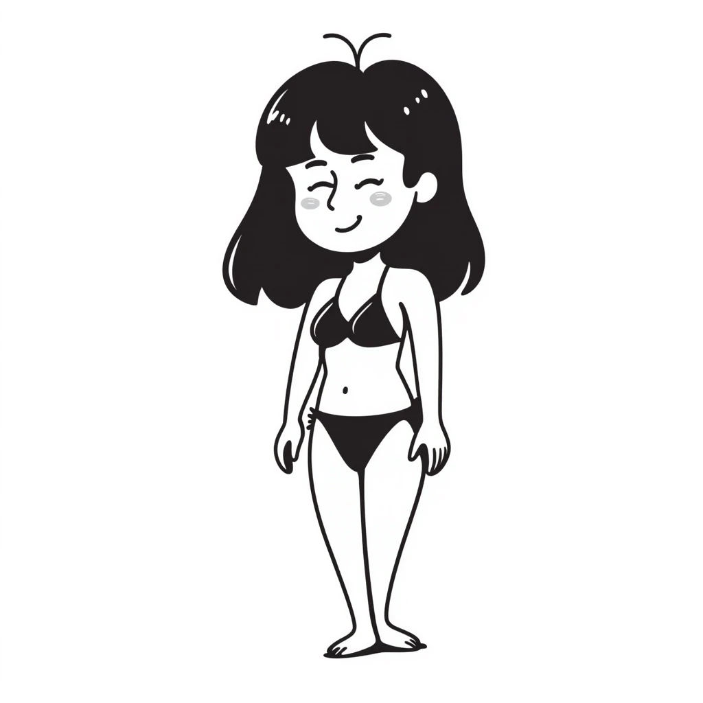 cute anime girl in a bikini emoji