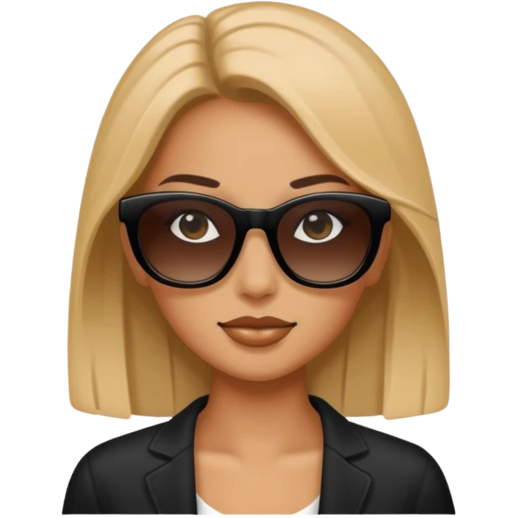 a woman wearing black rectangular sunglasses emoji