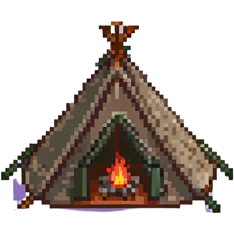 green and yellow camping tent emoji