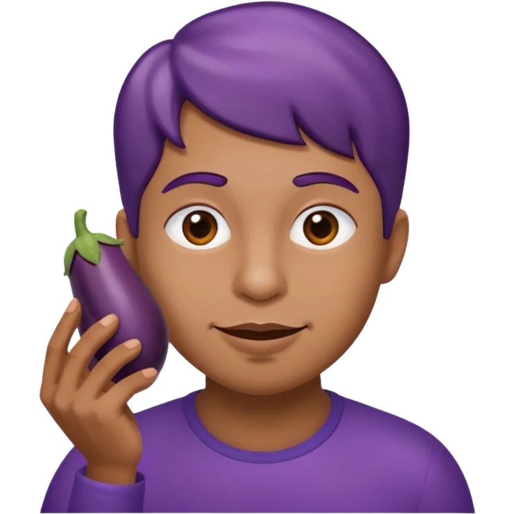Sucking eggplant emoji