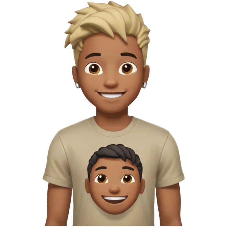 black boy with twists holding in his laugh with Fortnite as the background emoji