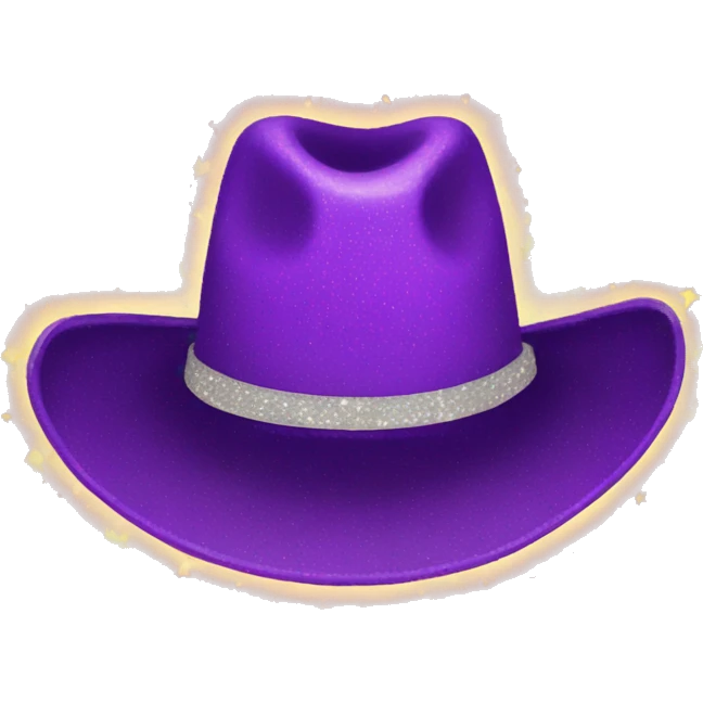 Purple cowboy hat with sparkles emoji
