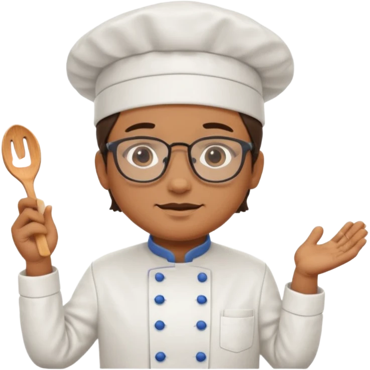 chef de cuisine, wearing glasses emoji