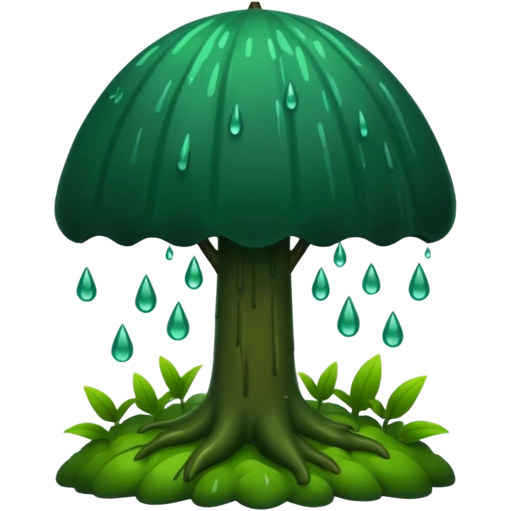 a forest were raining heavily  emoji