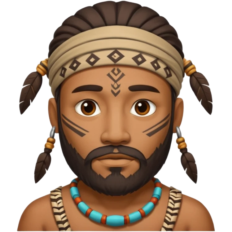 tribal man, beard emoji