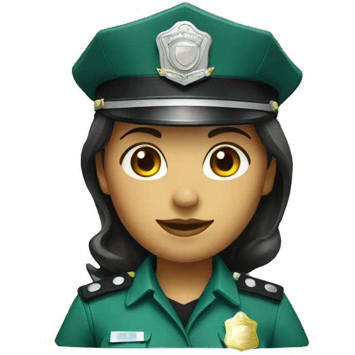 Female police green uniform emoji