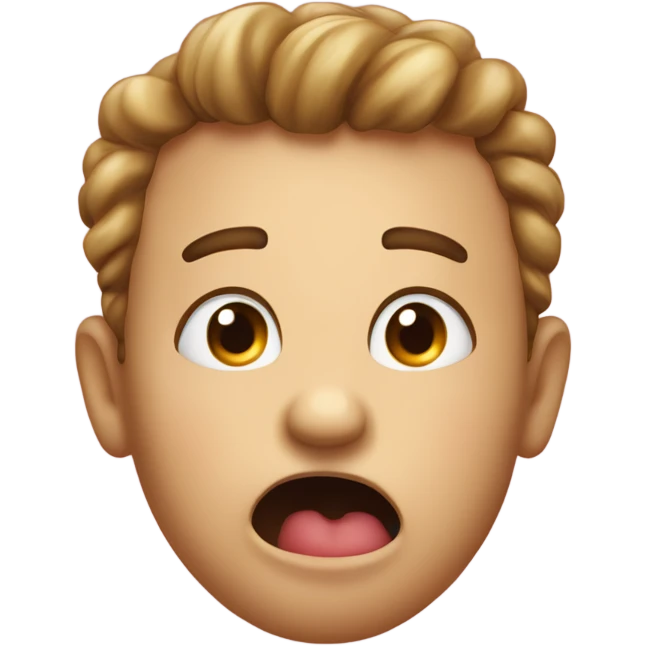Person tounge out looking up and sweaty emoji