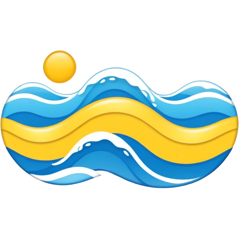 A swimming pool symbol with waves, representing broad sports variety (swimming, gym, classes). Rounded shapes, flat bright colors. emoji