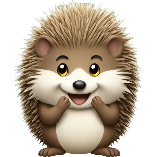 Hedgehog giving peace sign emoji