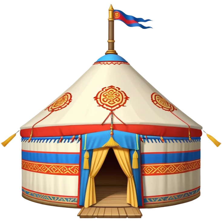traditional Mongolian ger (yurt) with imperial decorations emoji
