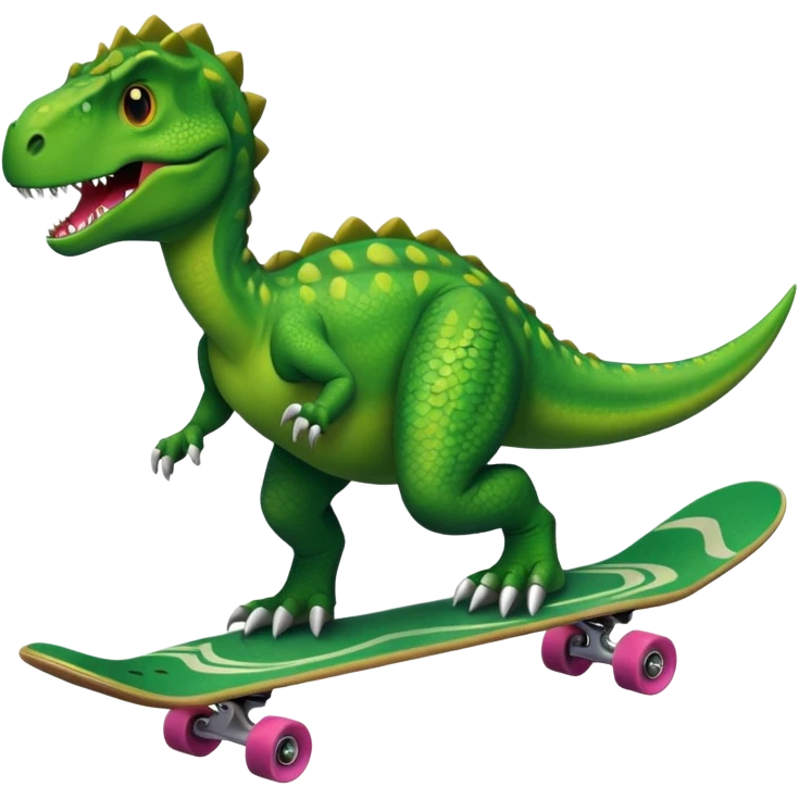 Dinosaur on a skateboard emoji