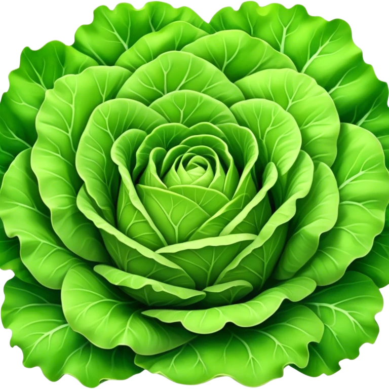 Cinematic crisp green lettuce, fresh and leafy, slightly curled edges, detailed textures, vibrant and refreshing, ultra-realistic and inviting. emoji