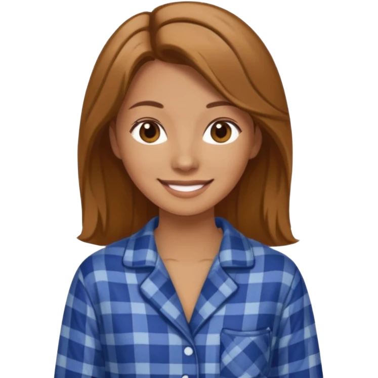 Pijama mujer castaña emoji