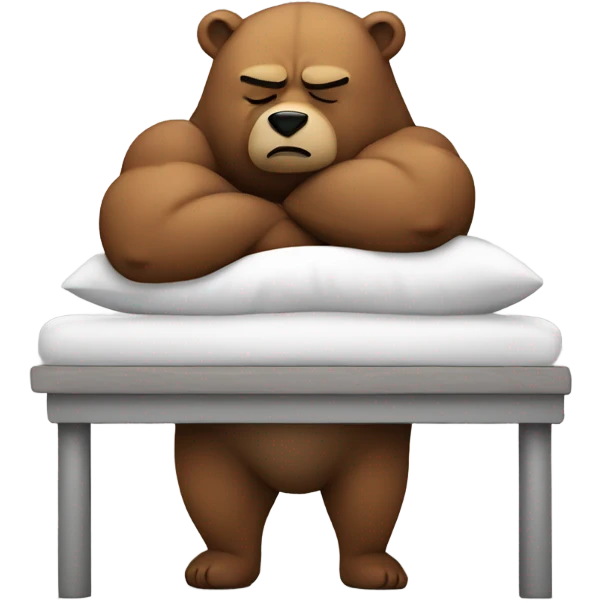 muscle bear sleeping emoji