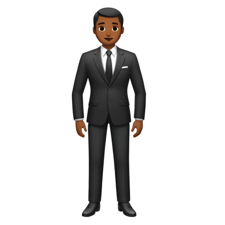 A black eublefar in a suit
 emoji