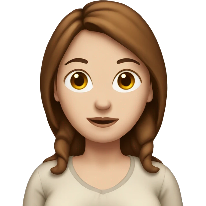 White woman with brown hair pregnant emoji