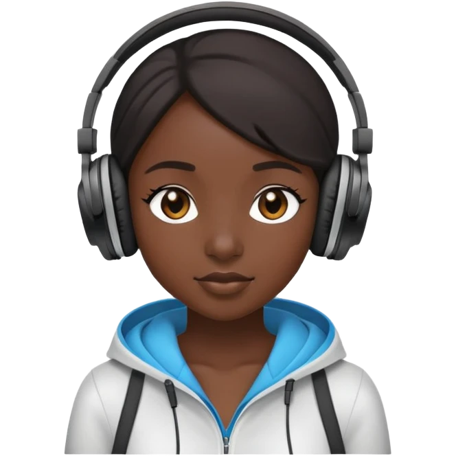 black girl with headphones on  emoji
