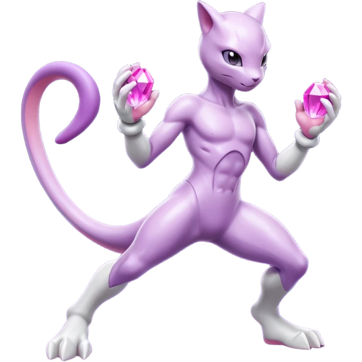 Pokemon legendary purple and pink crystal mewtwo emoji